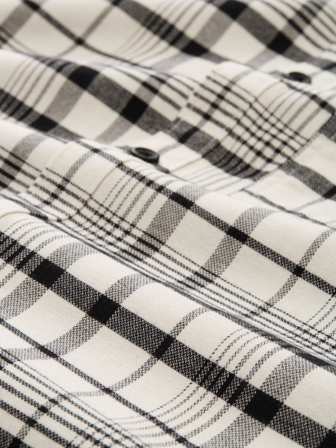 Relaxed Fit Hemd mit Karomuster - greyish white black check - Material-Ansicht