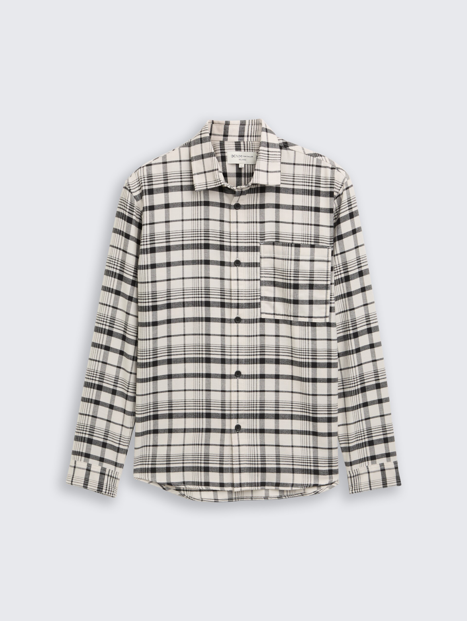 Relaxed Fit Hemd mit Karomuster - greyish white black check - Vorder-Produkt-Ansicht