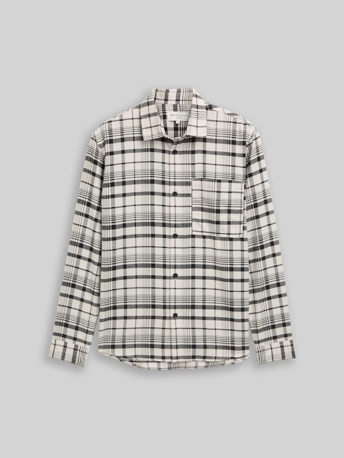 Chemise coupe décontractée à carreaux par Denim Male, greyish white black check