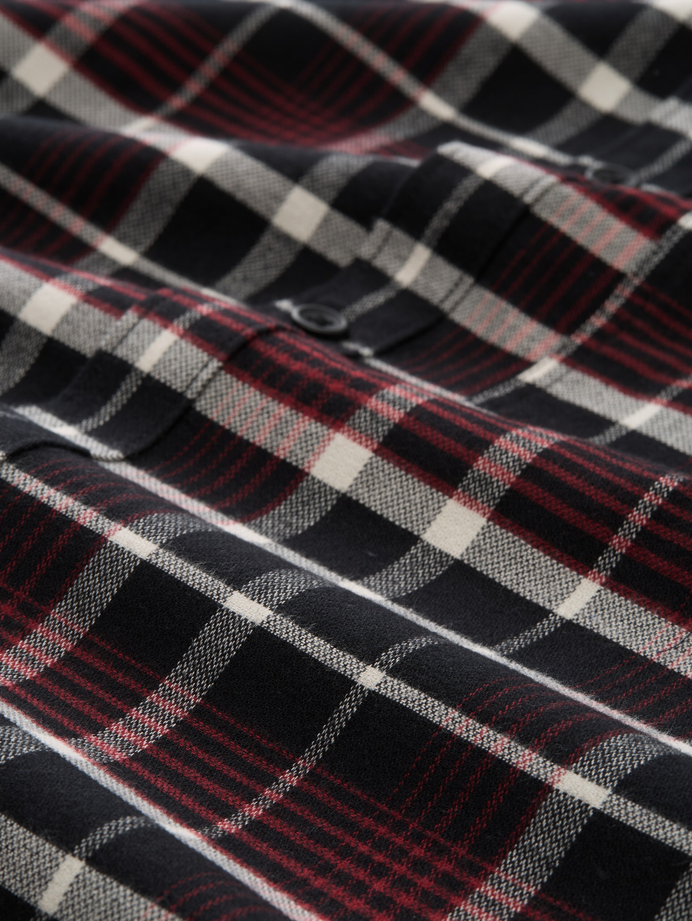 Relaxed fit shirt with checked pattern - black_red_white_check - 