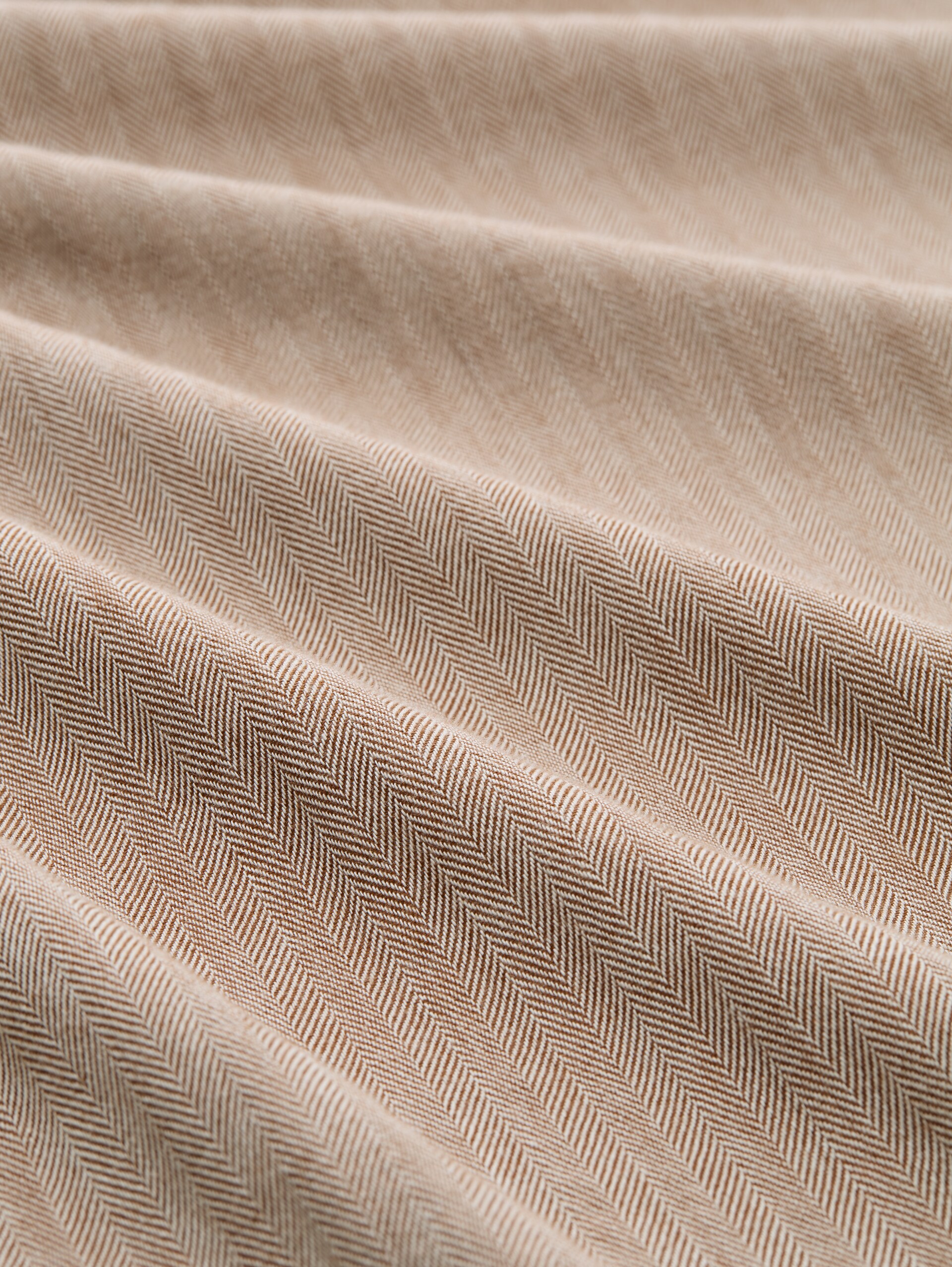 Basic fit shirt with breast pocket - brown white herringbone - Material view