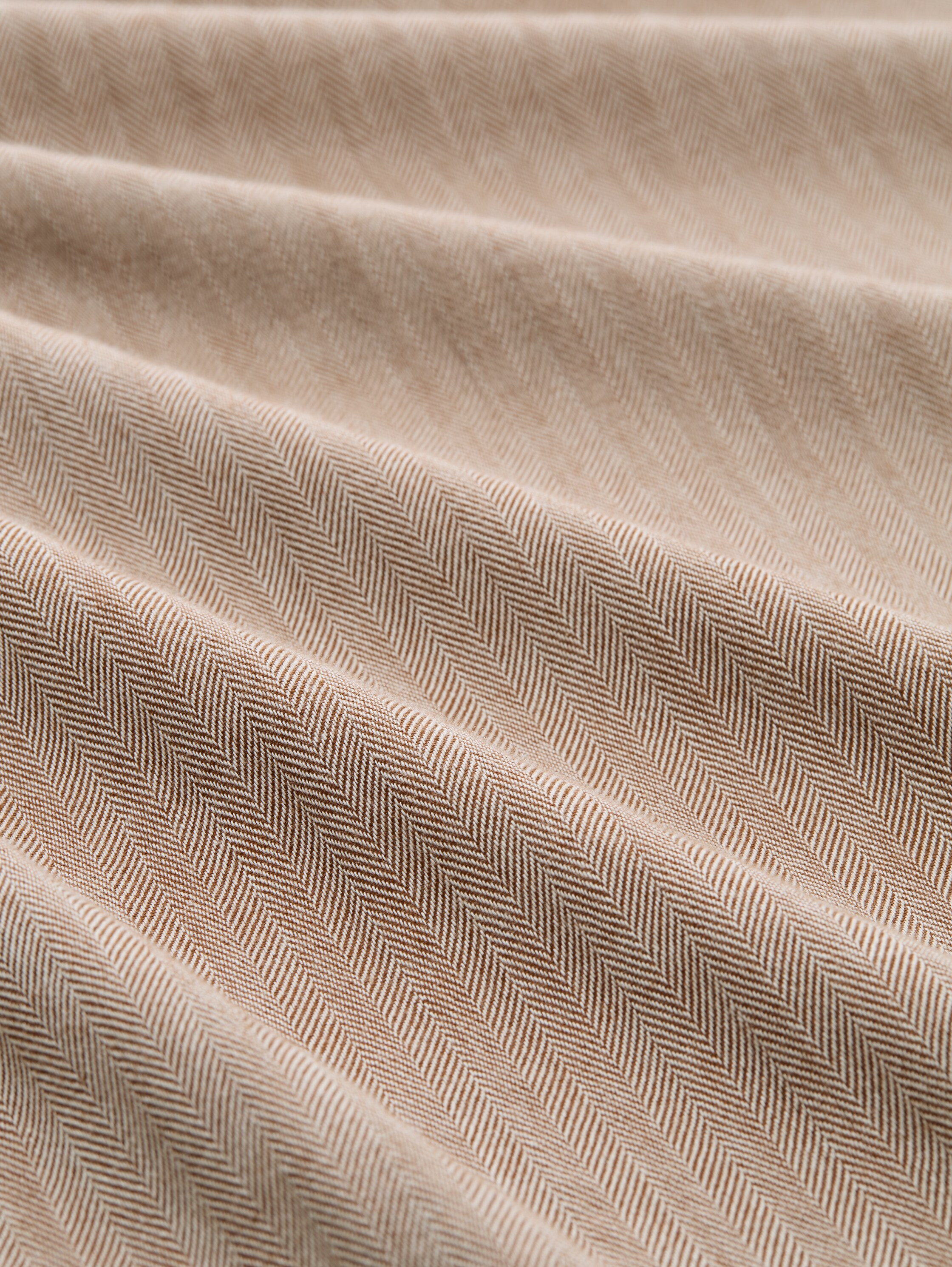 Basic fit shirt with breast pocket - brown_white_herringbone - 