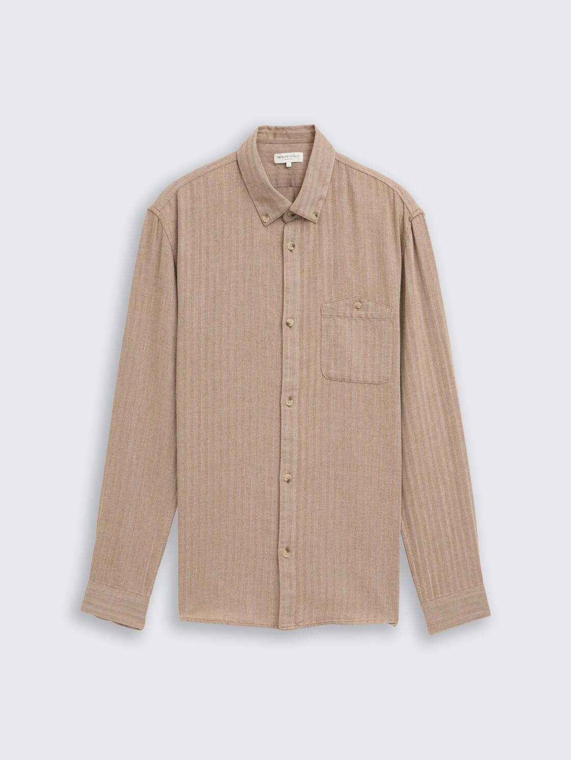 Basic Fit Hemd mit Brusttasche - brown white herringbone - Vorder-Produkt-Ansicht