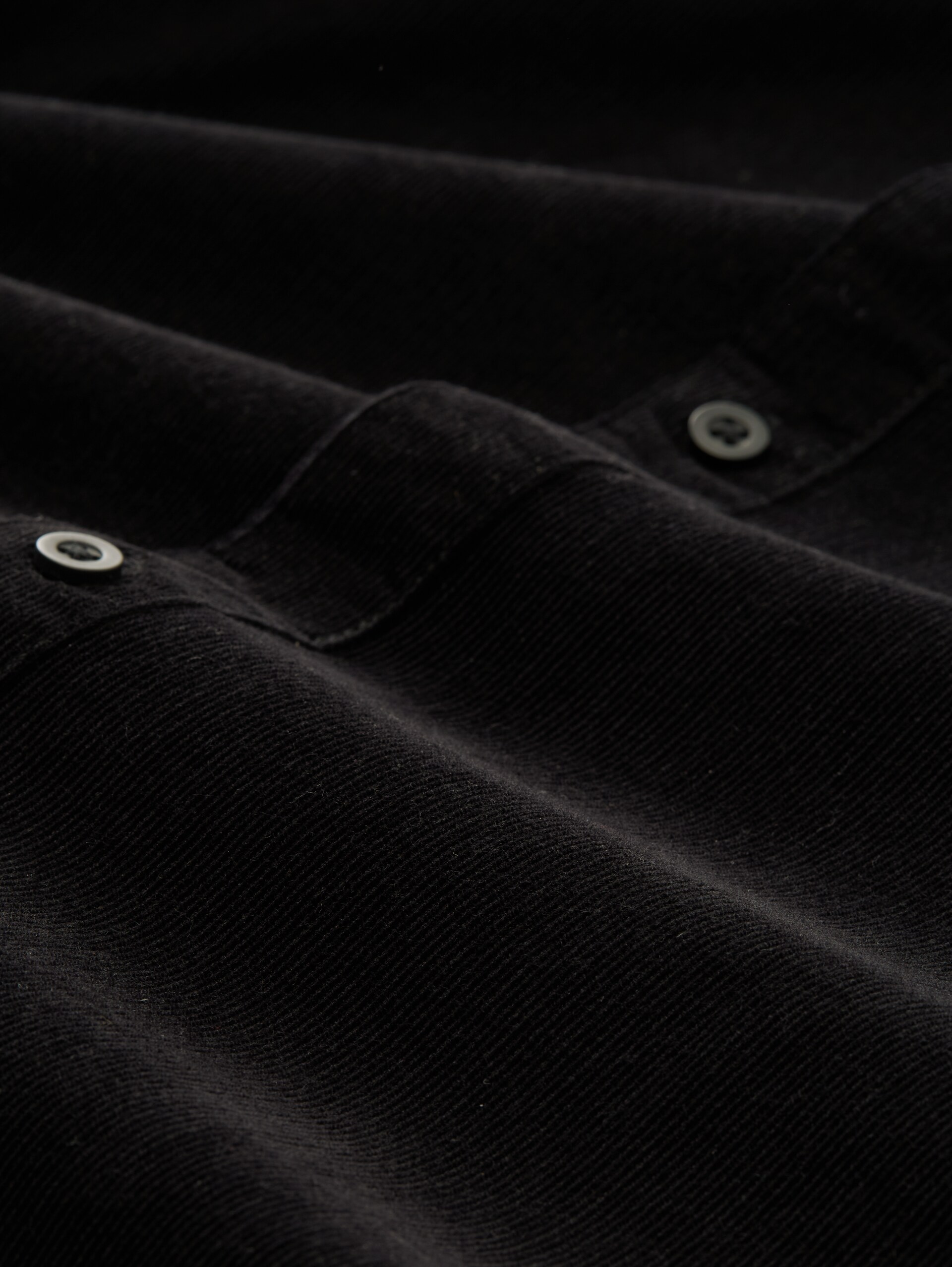 Basic Fit Cordhemd - Black - Material-Ansicht
