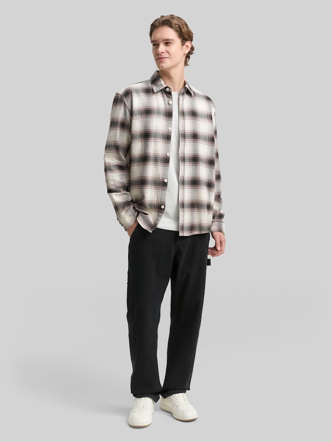 Relaxed fit overhemd met ruitjesmotief door Denim Male, black white red check