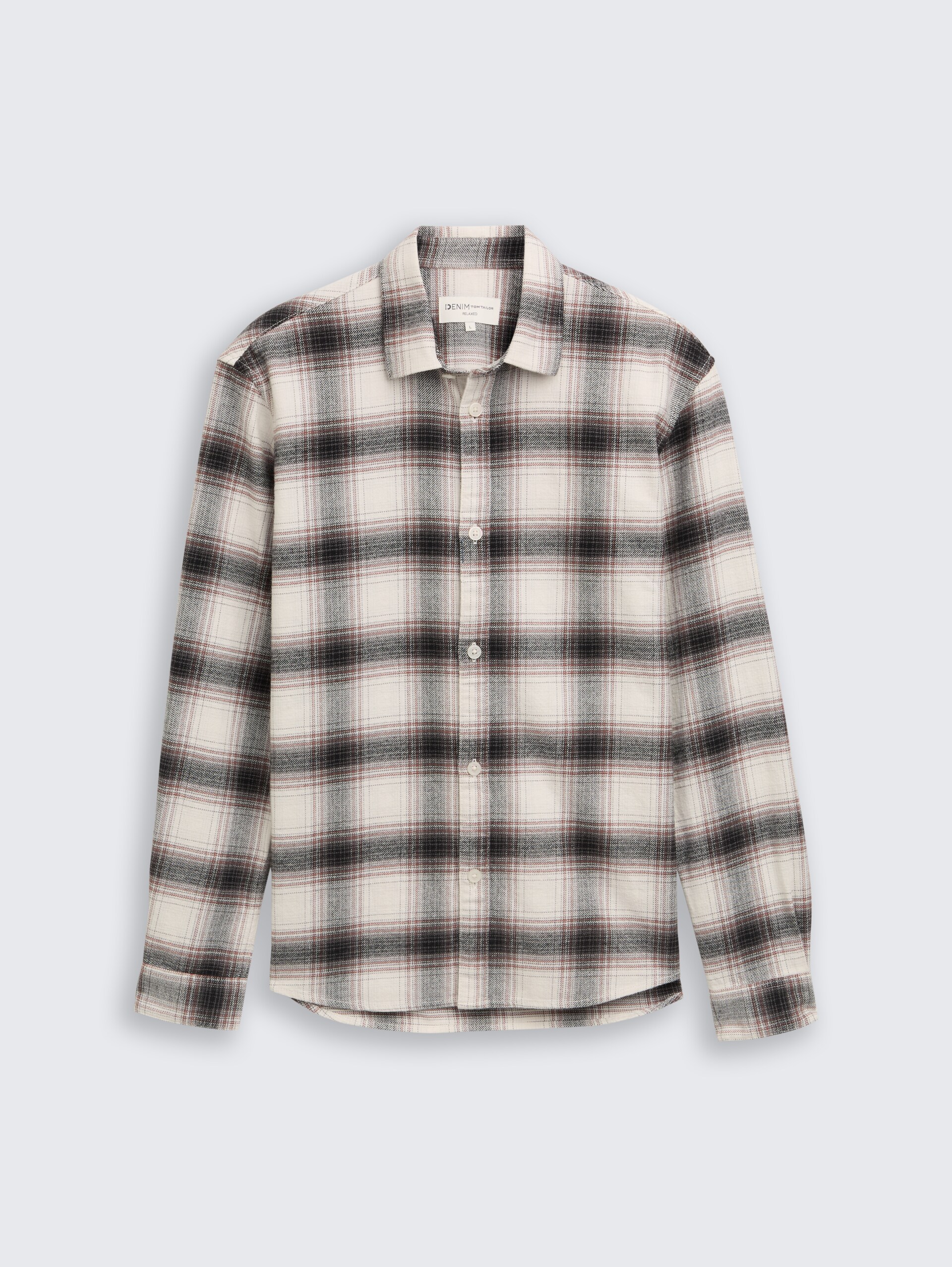 Relaxed Fit Hemd mit Karomuster - black white red check - Vorder-Produkt-Ansicht