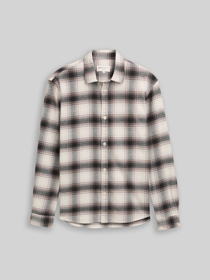 Relaxed Fit Hemd mit Karomuster von Denim Male, black white red check