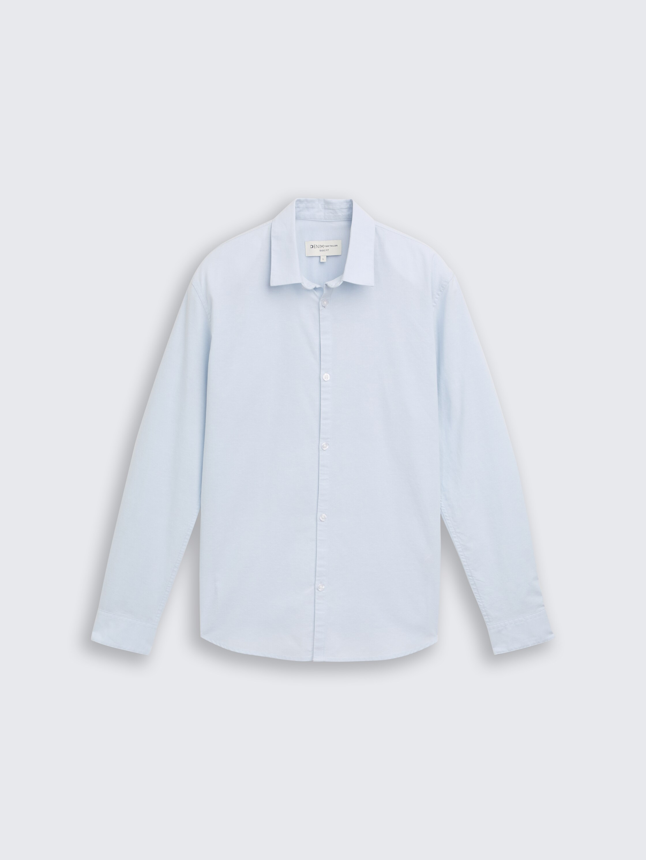 Basic Fit overhemd van katoen - light_blue_white_chambray - 