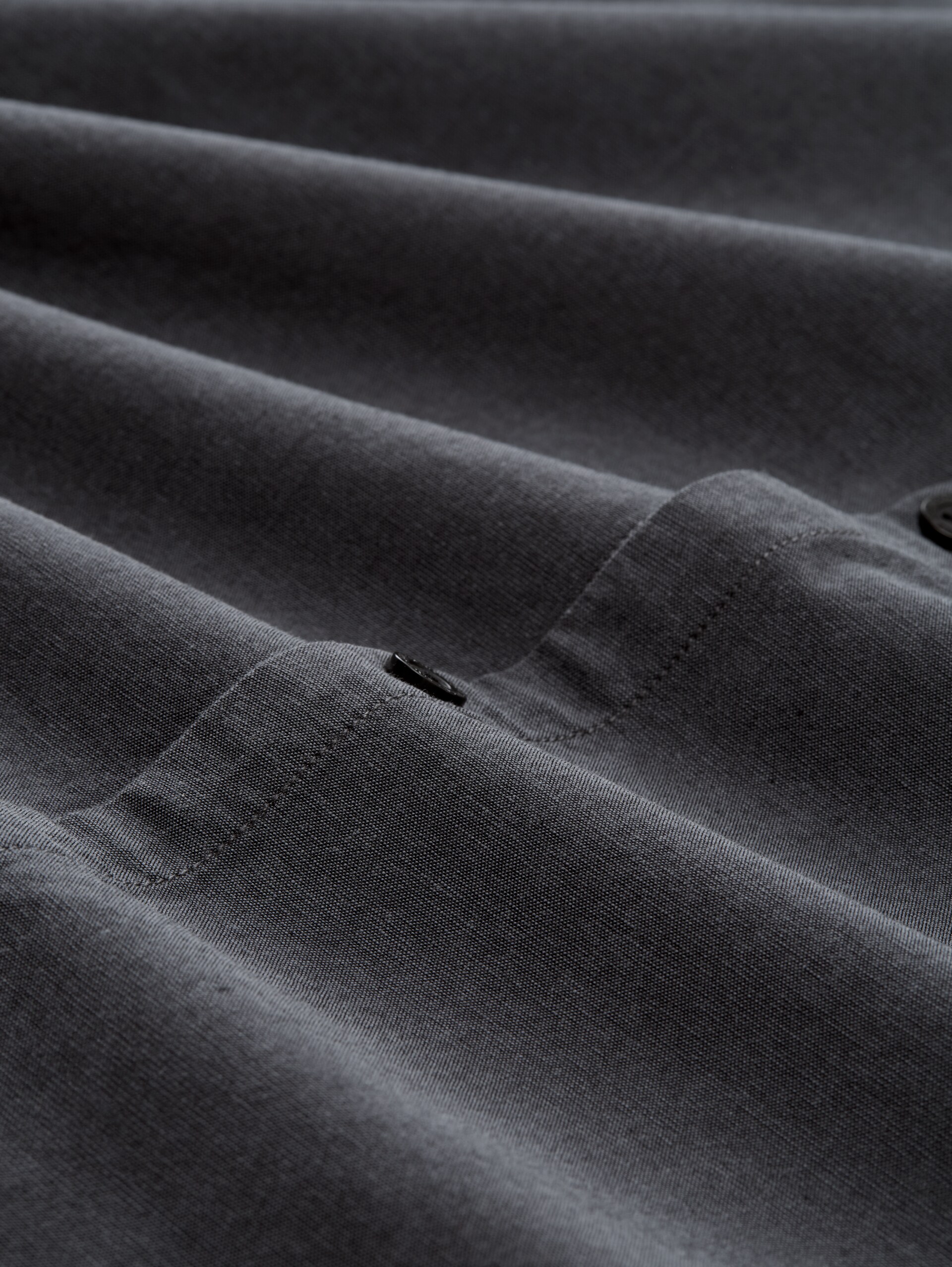 Basic Fit Hemd aus Baumwolle - black grey chambray - Material-Ansicht
