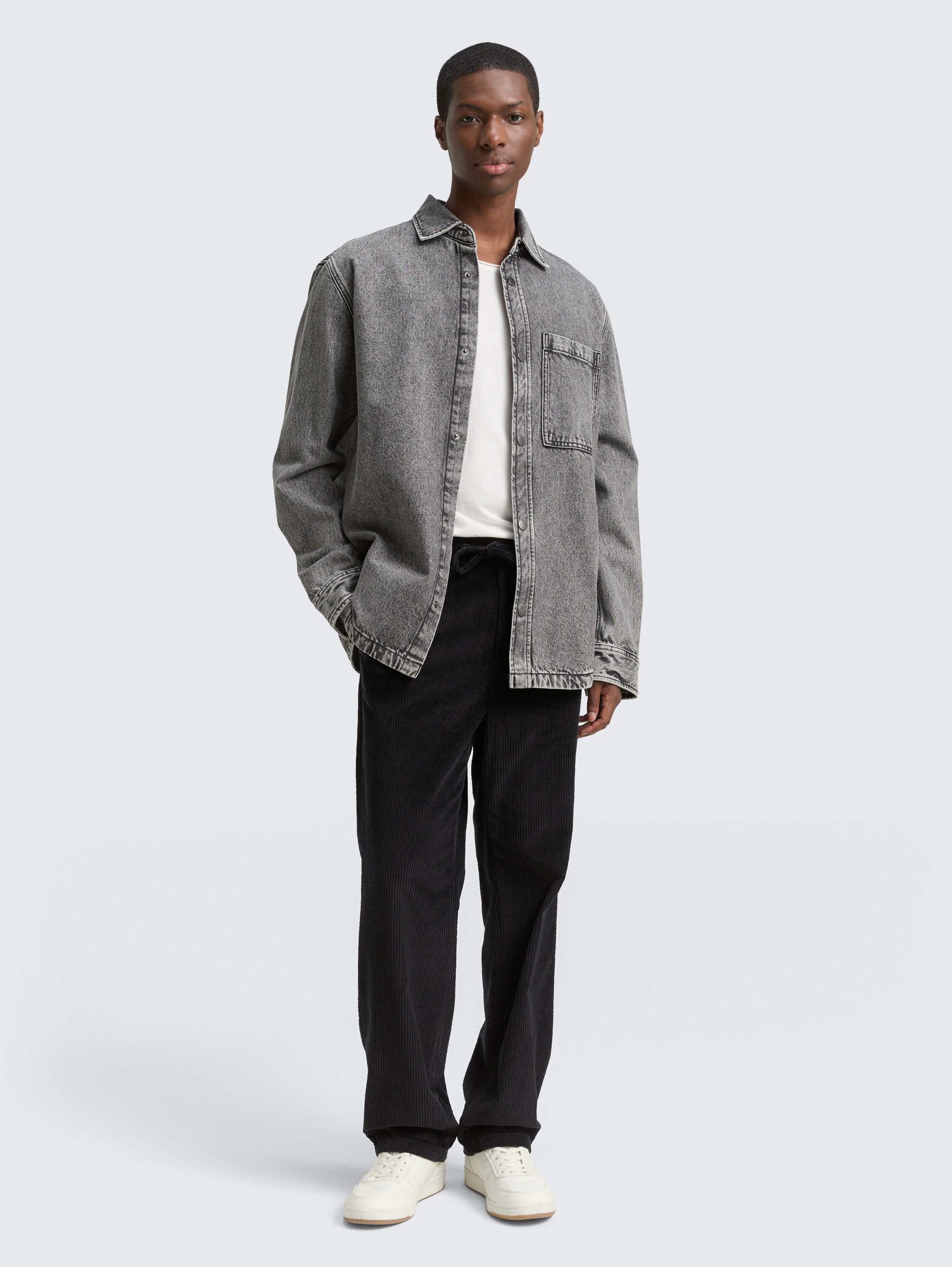 TTRELAXED chino broek van corduroy - black - 