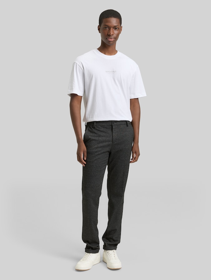Pantalon chino TTSLIM par Denim Male, black white grindel