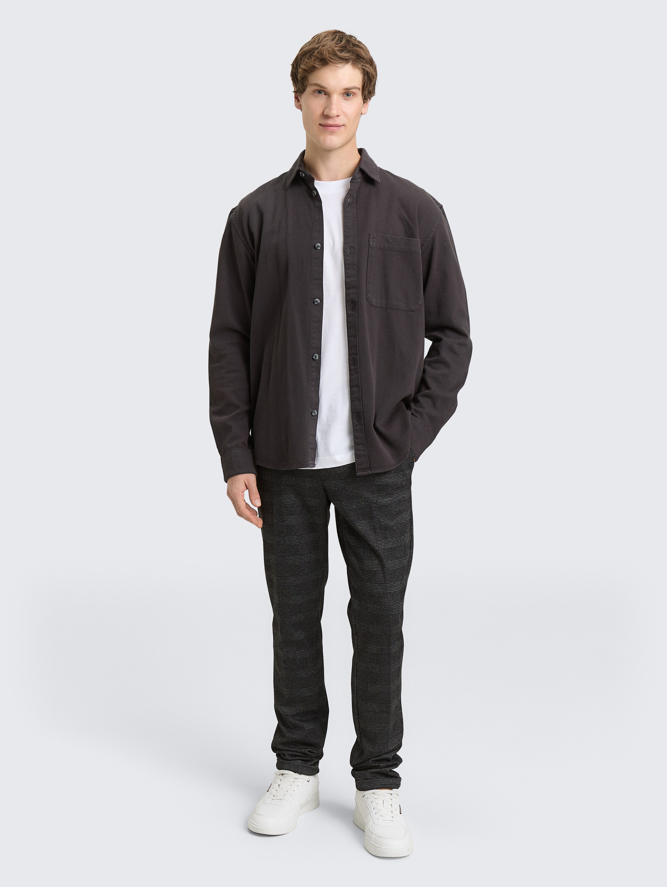 TTSLIM Chino Hose - black_white_fine_check - 