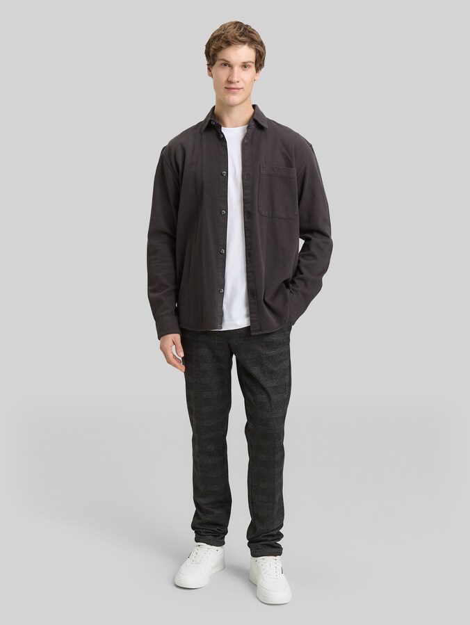 TTSLIM Chino Hose von Denim Male, black white fine check