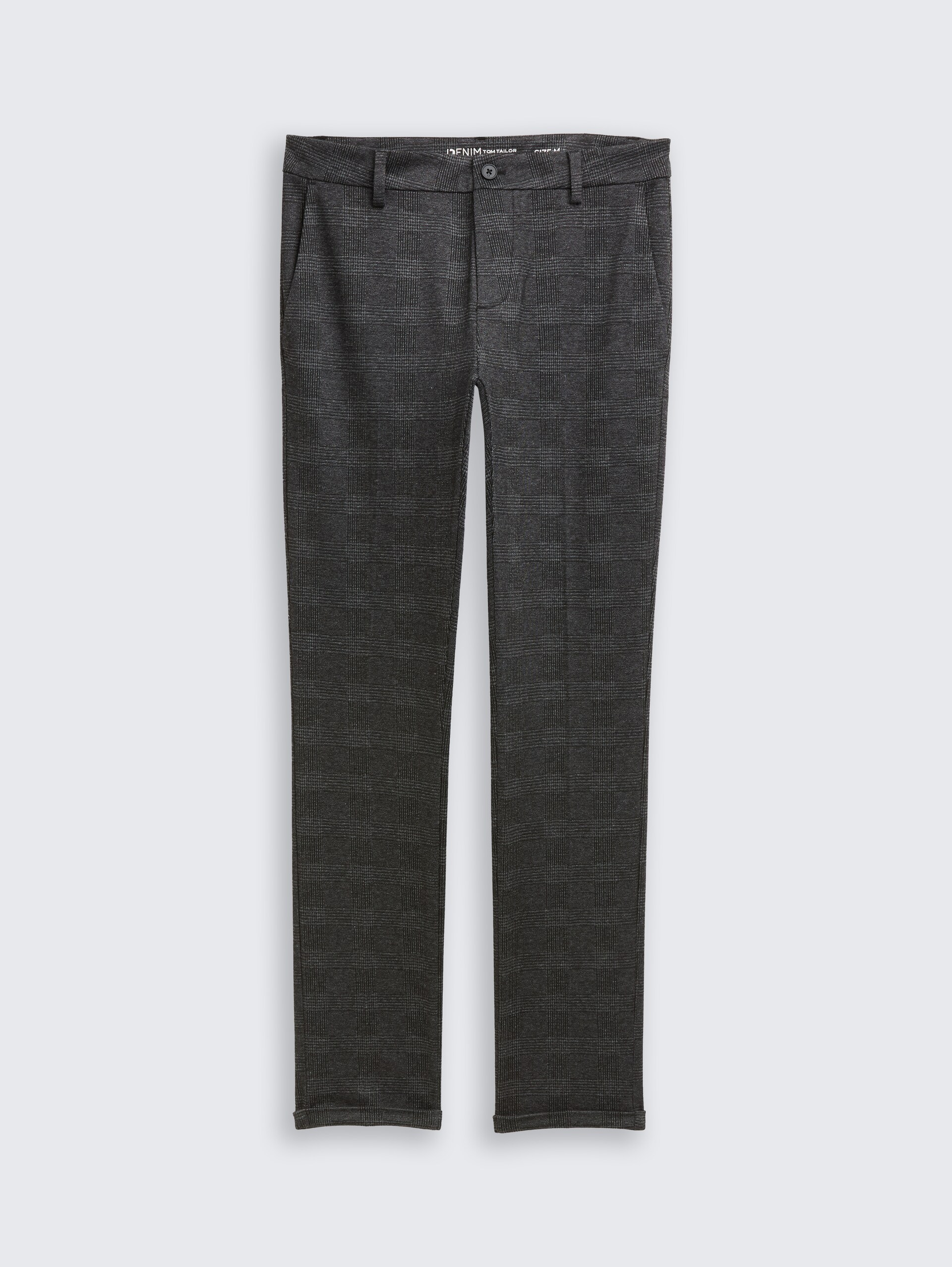 TTSLIM Chino Hose - black white fine check - Vorder-Produkt-Ansicht