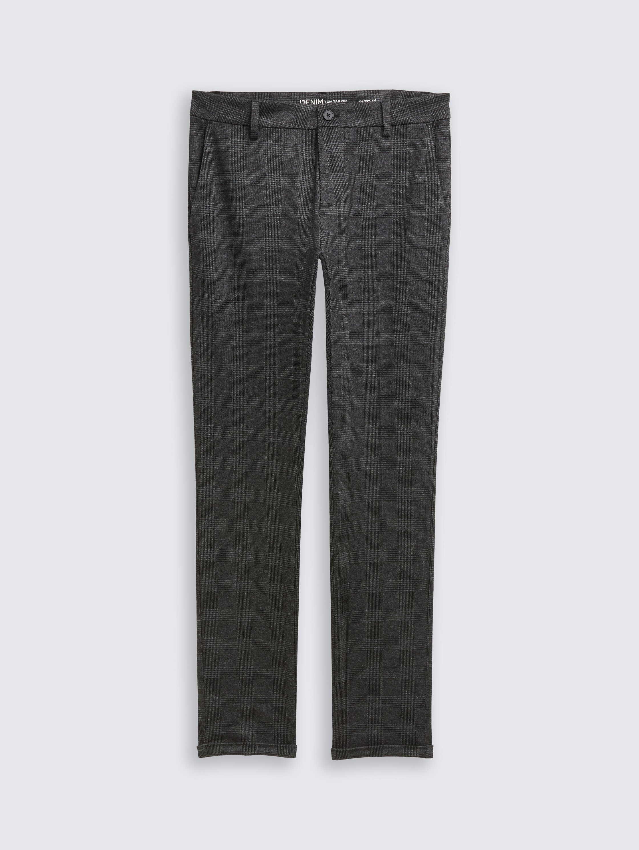 TTSLIM Chino Hose - black_white_fine_check - 