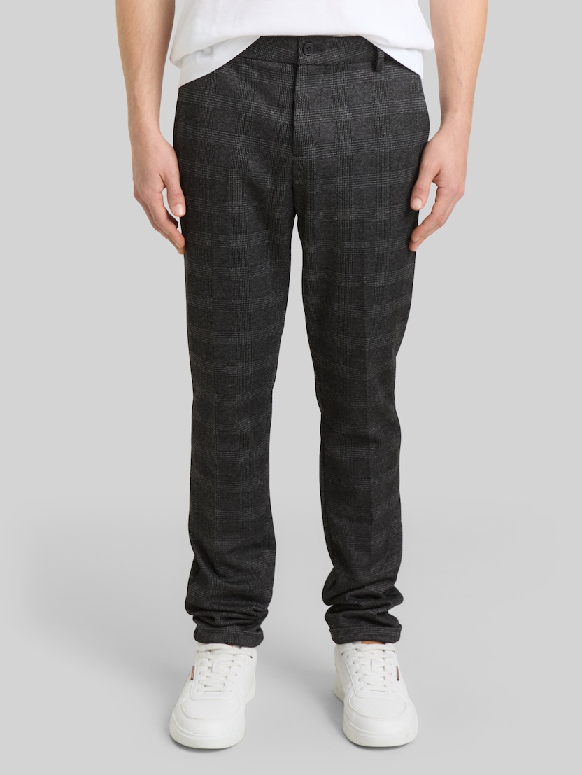 TTSLIM Chino Hose von Denim Male, black white fine check