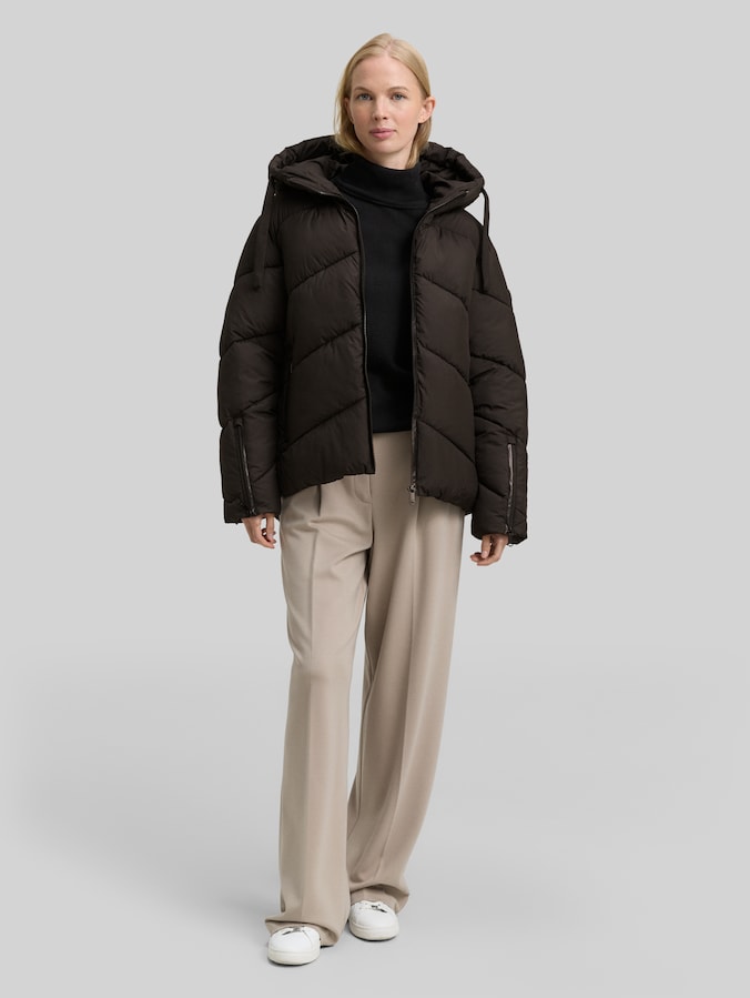 Veste matelassée avec capuche par Women, deep black