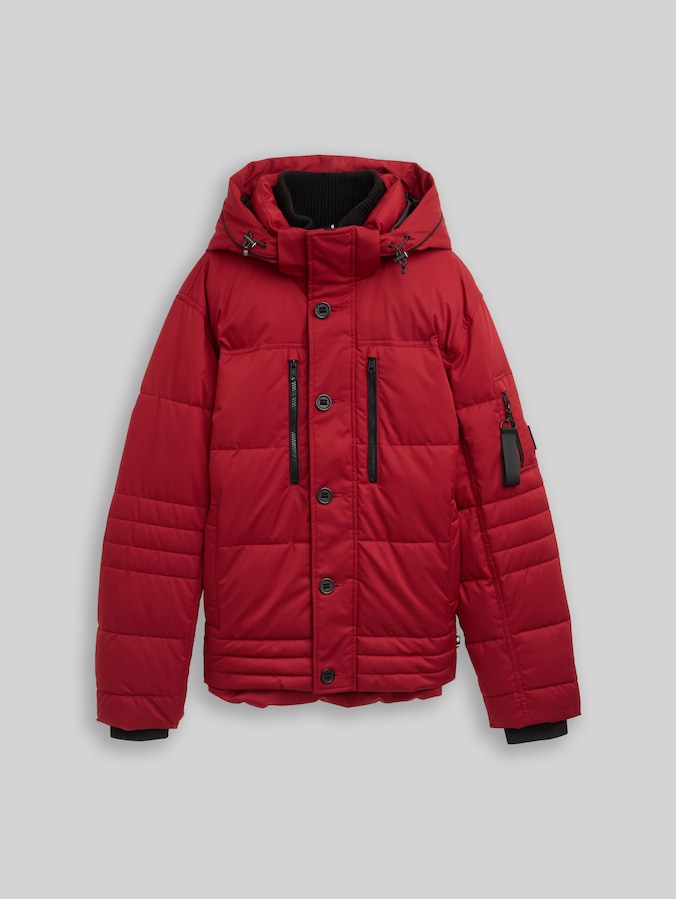 Puffer-Jacke mit abnehmbarer Kapuze von Men, Coach Red