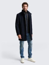 2-in-1 Wollmantel mit abnehmbarer Innenjacke - sky captain blue - seitliche Model-Ansicht