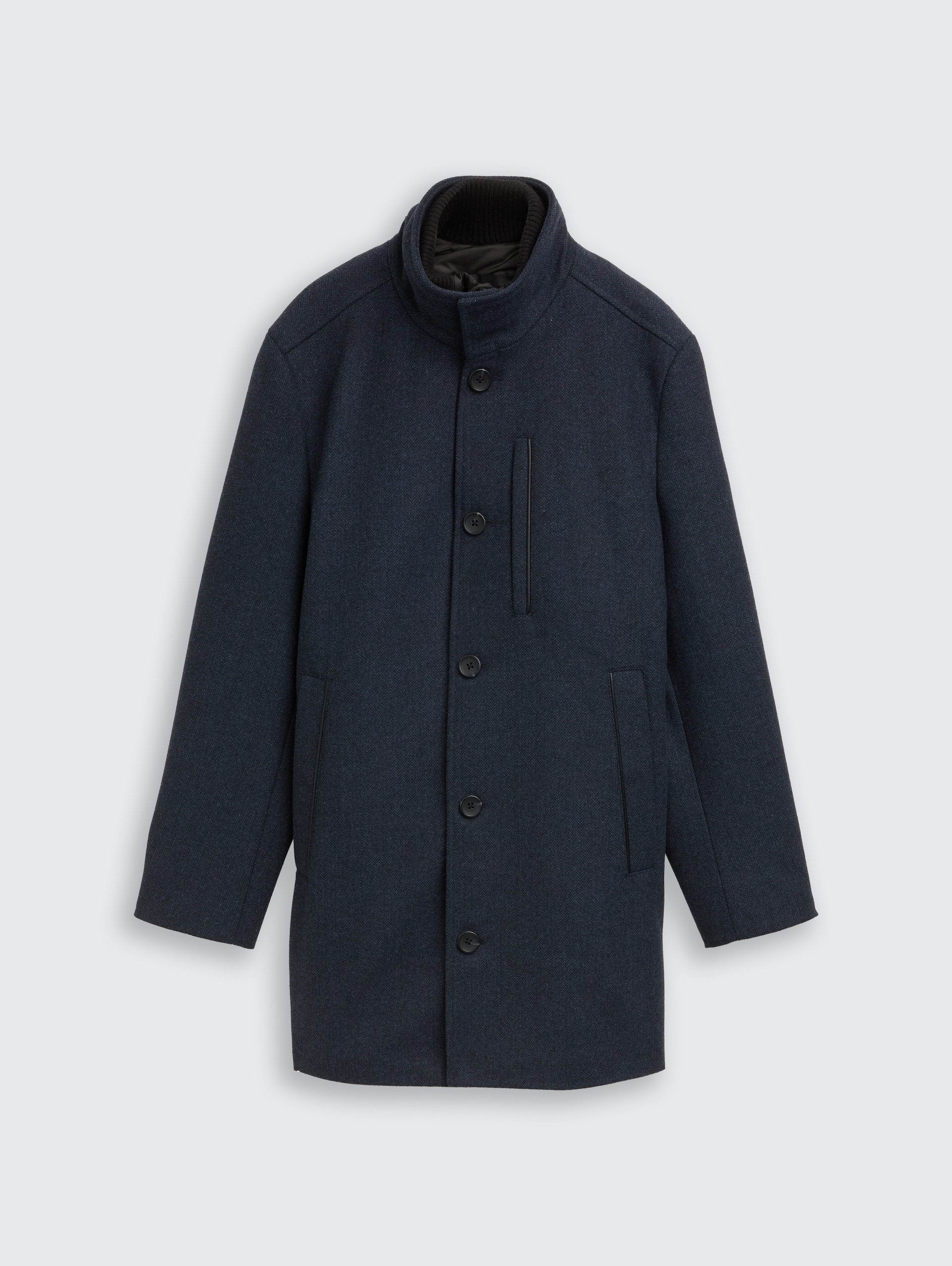 2-in-1 Wollmantel mit abnehmbarer Innenjacke - blue small herringbone - Vorder-Produkt-Ansicht