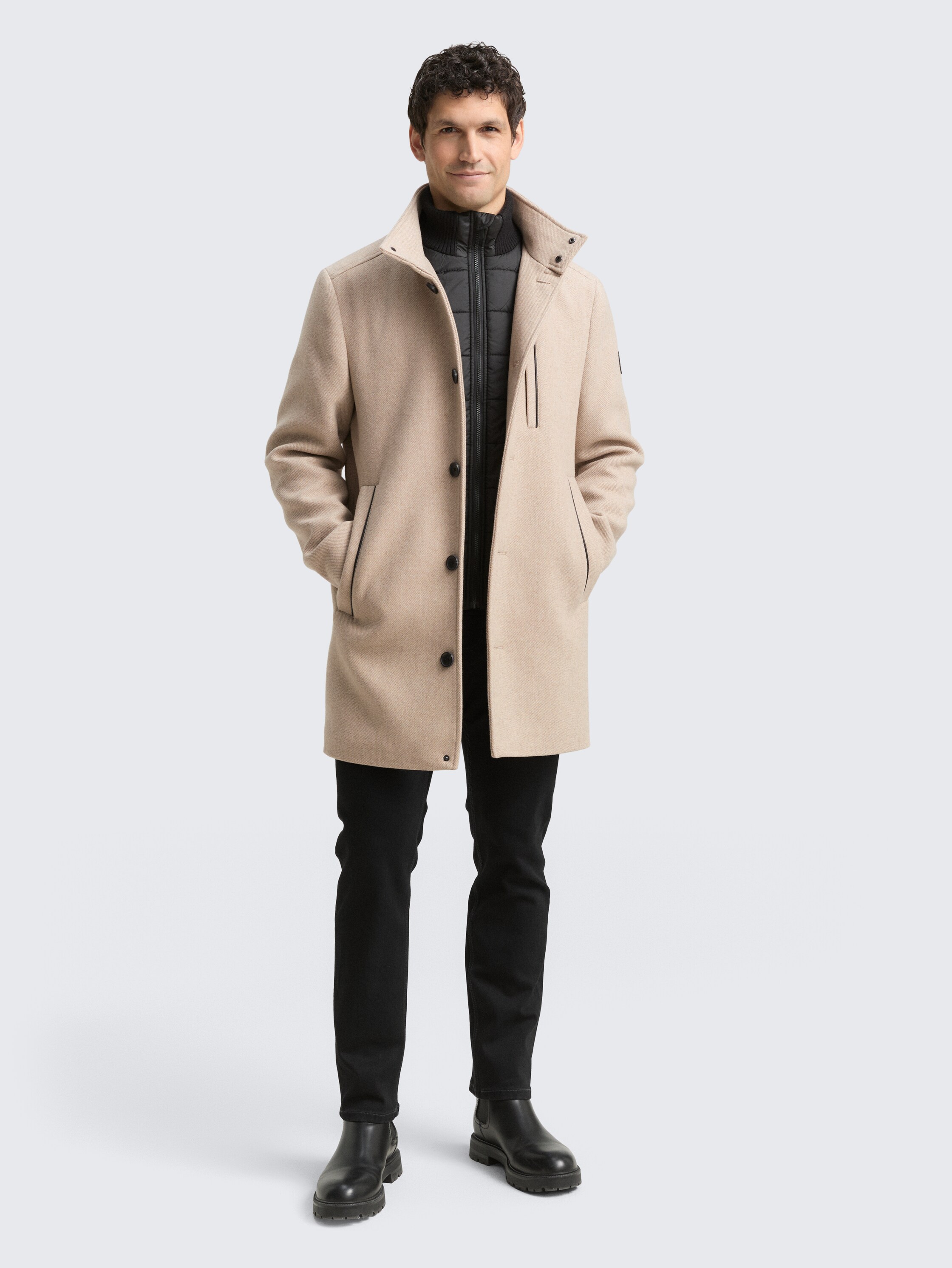 2-in-1 Wollmantel mit abnehmbarer Innenjacke - taupe_wool_twill - 