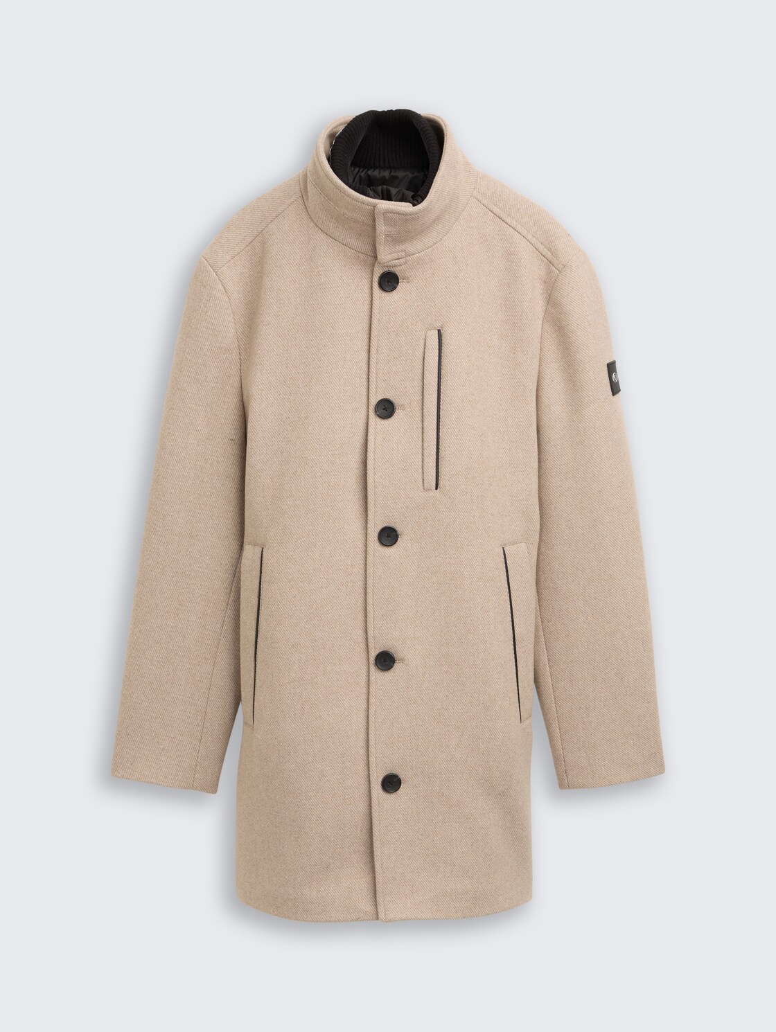 2-in-1 Wollmantel mit abnehmbarer Innenjacke - taupe wool twill - Vorder-Produkt-Ansicht