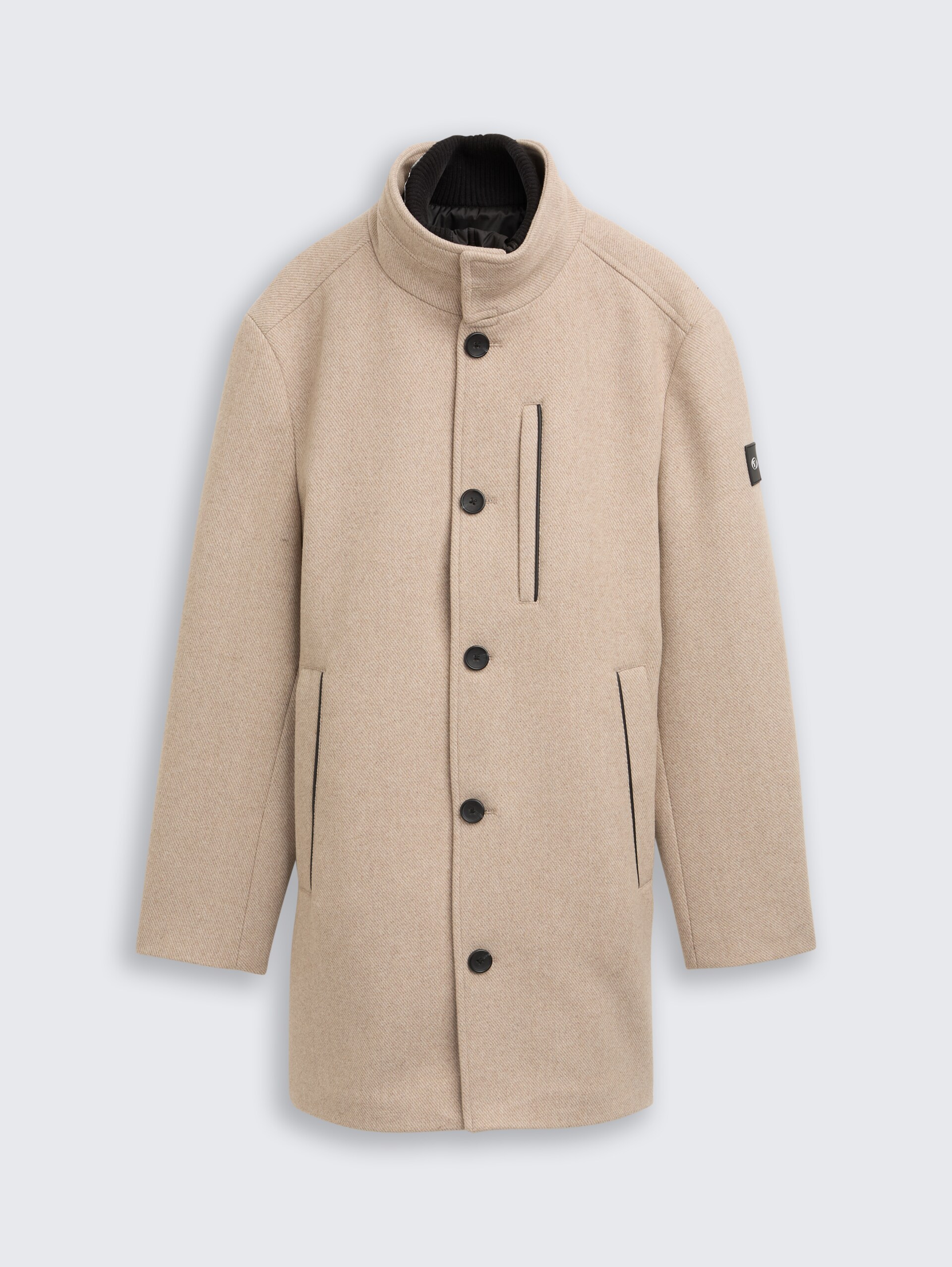 2-in-1 Wollmantel mit abnehmbarer Innenjacke - taupe wool twill - Vorder-Produkt-Ansicht