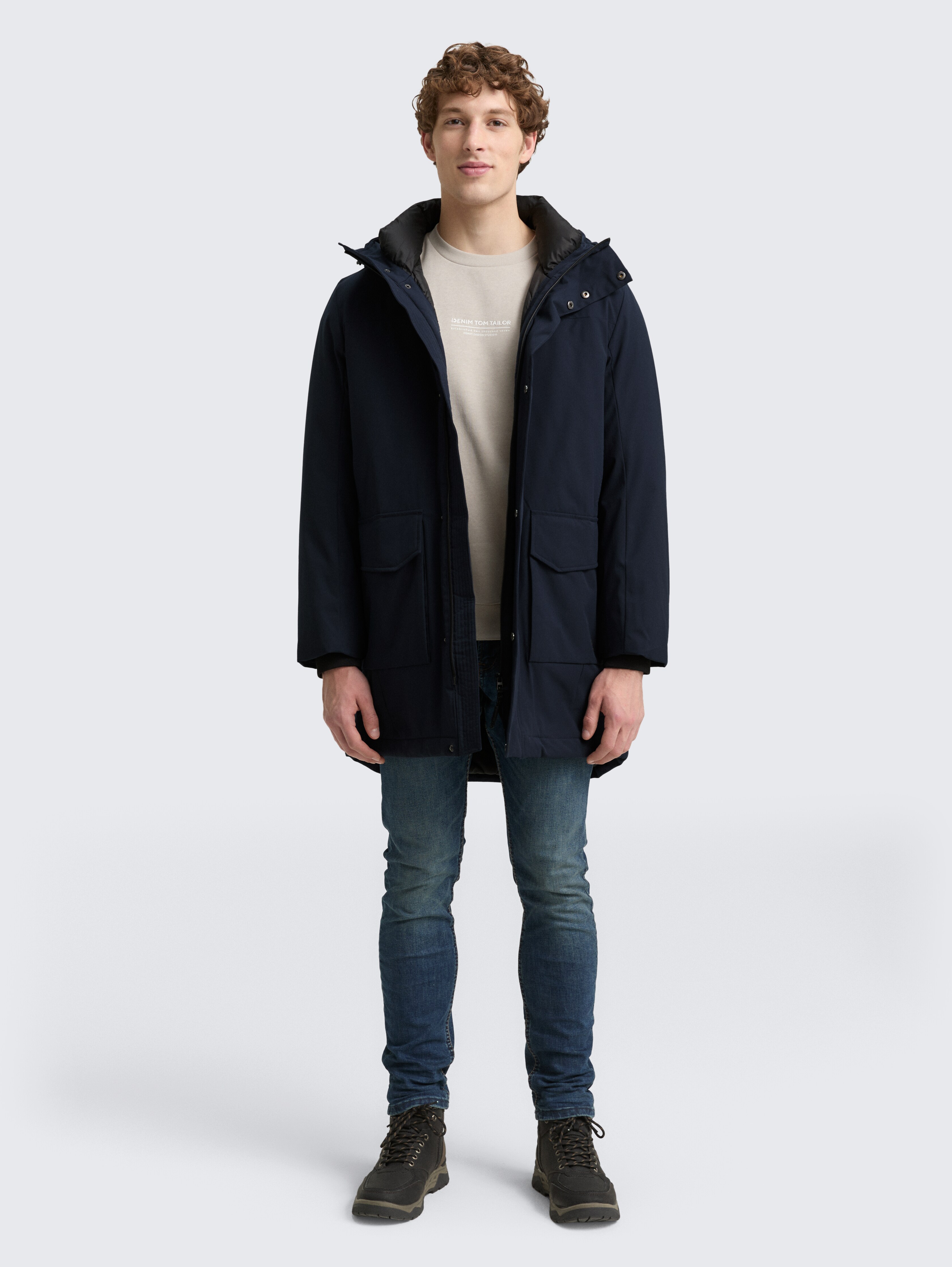 Parka with water-repellent function in blue by Tom Tailor