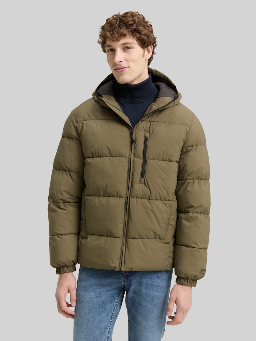 Lightweight Puffer-Jacke mit Kapuze von Denim Male, jungle soil green