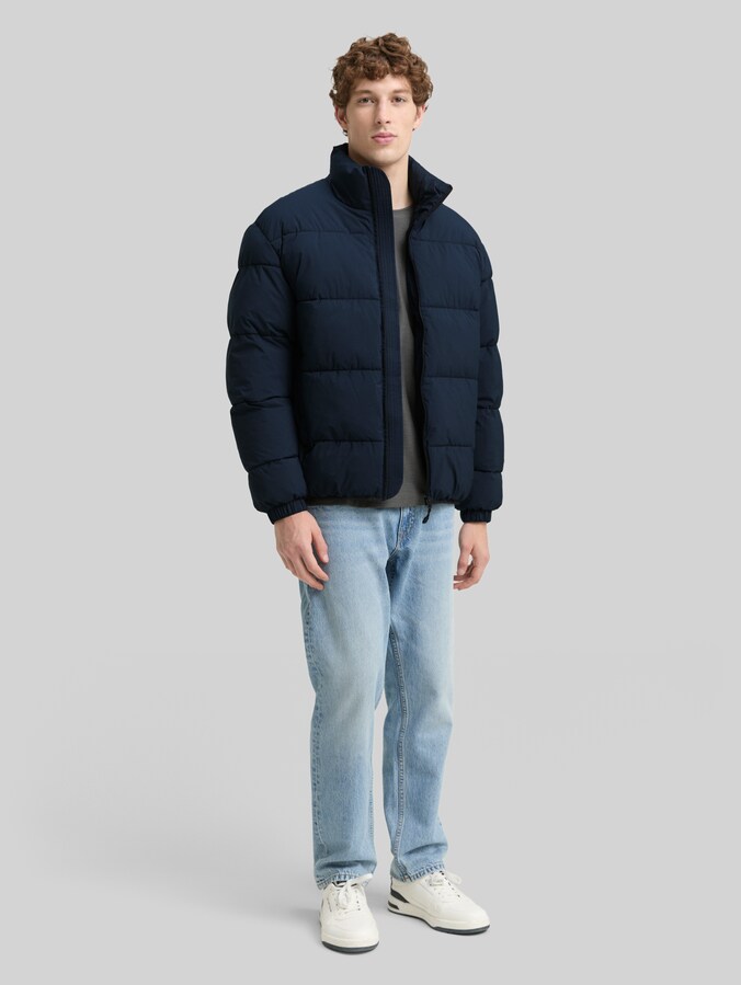 Lichtgewicht pufferjas met opstaande kraag door Denim Male, sky captain blue