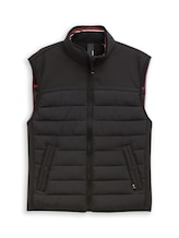 Ausgewählt, Hybrid Steppweste mit Stehkragen von Tom Tailor, schwarz