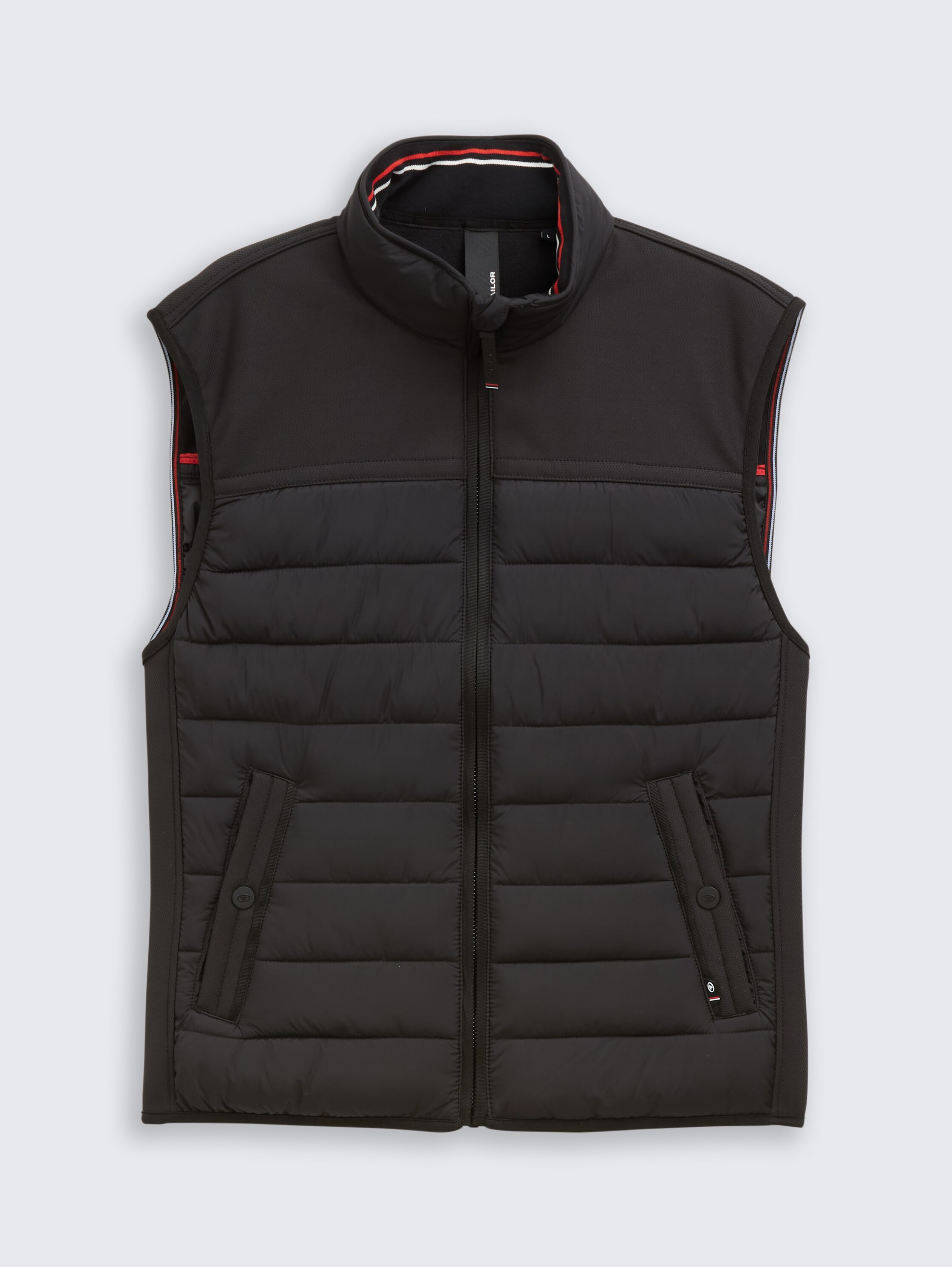 Hybride gewatteerd vest met opstaande kraag - black - 