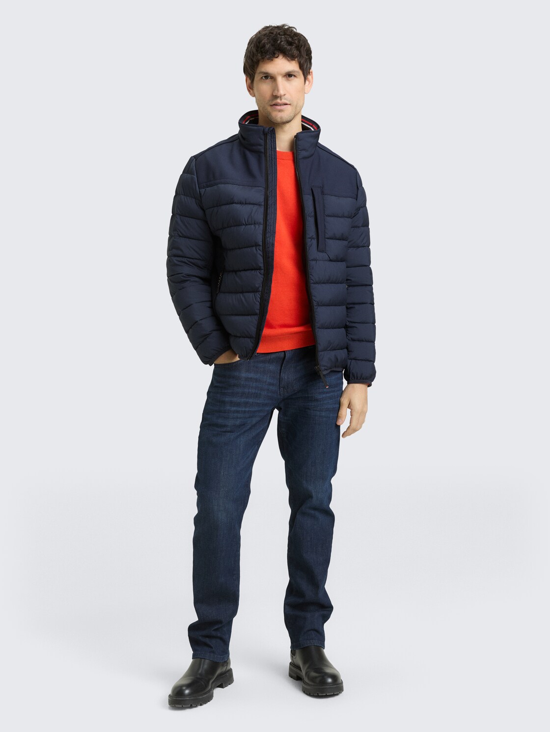 Hybrid Steppweste mit Stehkragen - sky captain blue - seitliche Model-Ansicht