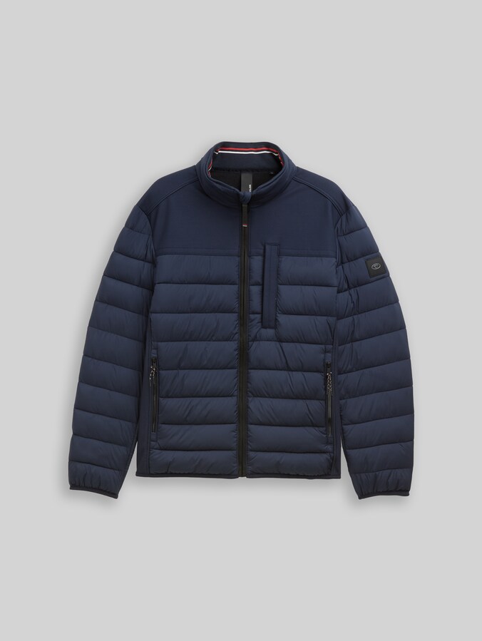 Hybride gewatteerd vest met opstaande kraag door Men, sky captain blue