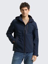 Softshell Jacke mit Kapuze - sky captain blue - Model-Vorderansicht