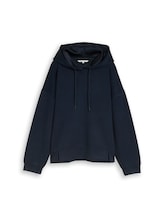 Ausgewählt, Relaxed Hoodie Sweatshirt aus Scuba von Tom Tailor, blau