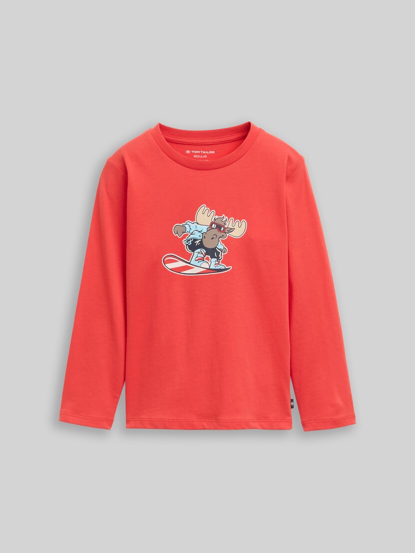 Langarmshirt mit Print von Mini Boys, soft red