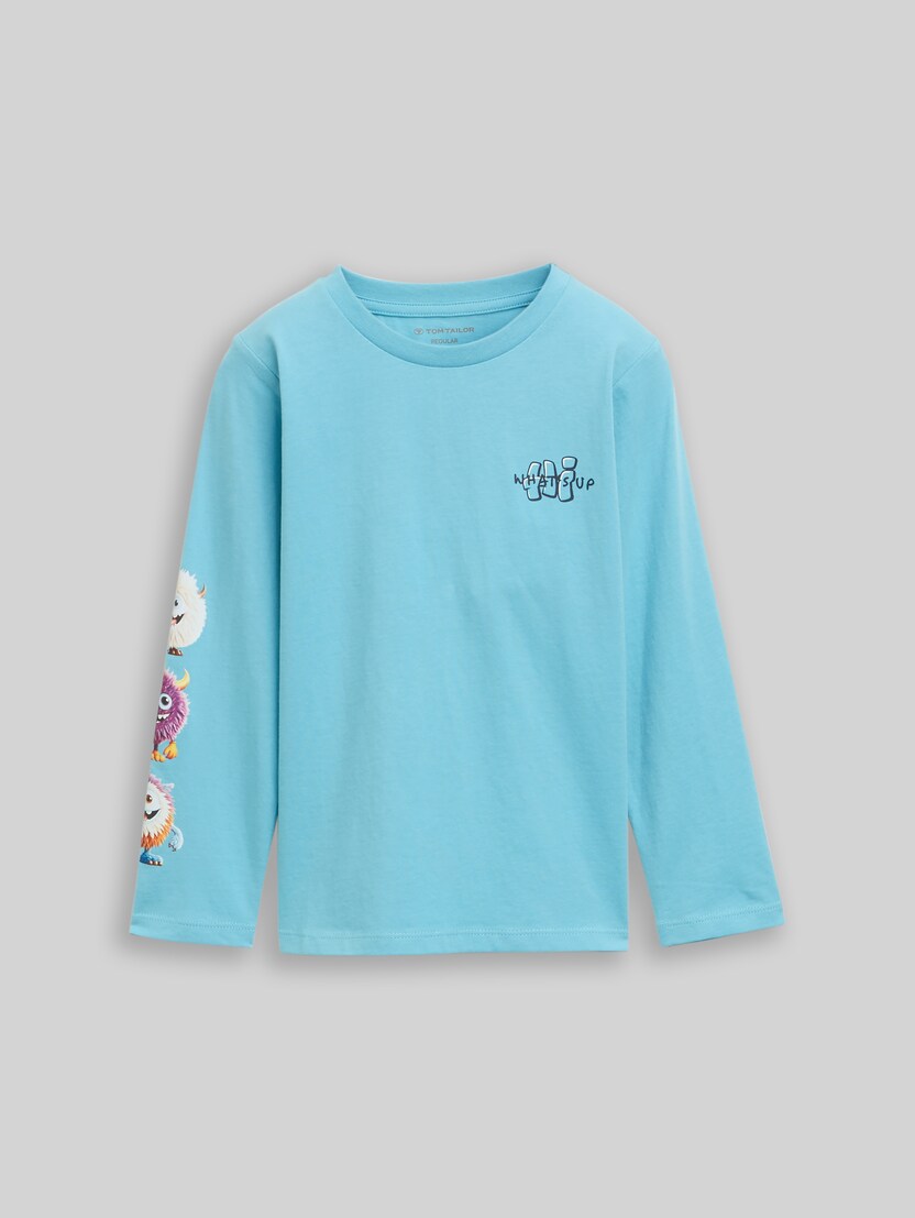 Langarmshirt mit Print von Mini Boys, elixir blue