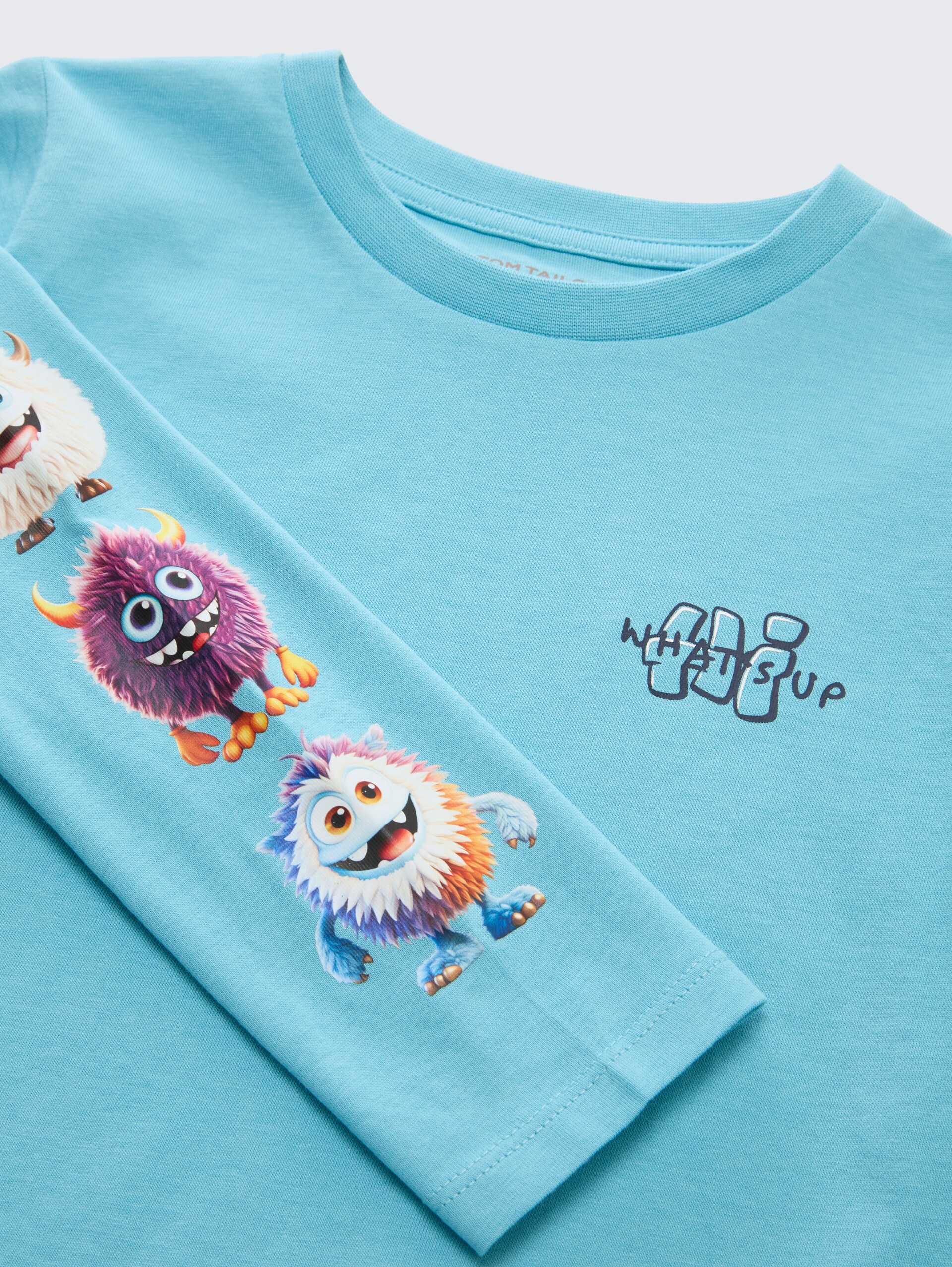 T-shirt met lange mouwen en bedrukt motief - elixir blue - Detailaanzicht model