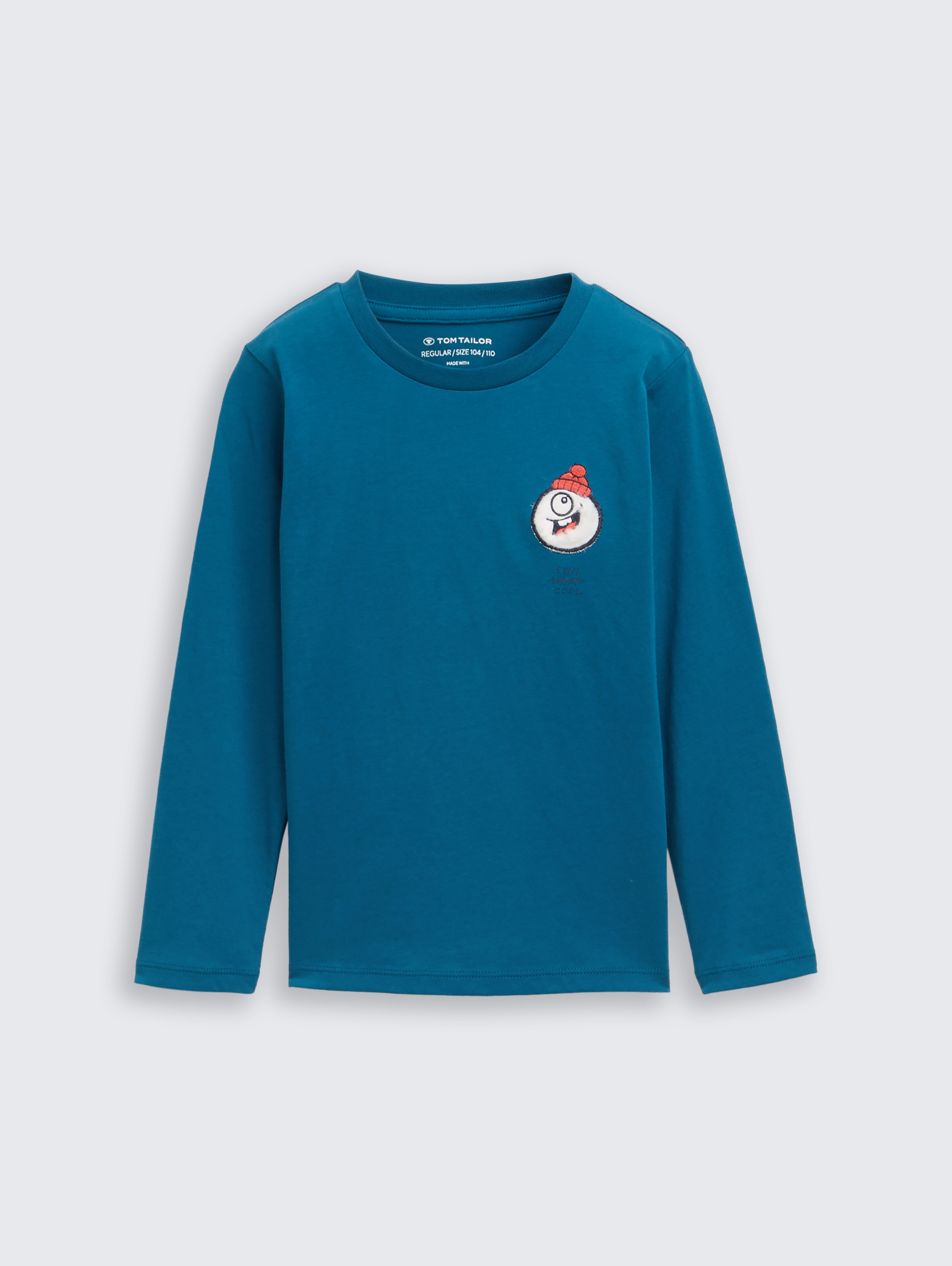 Langarmshirt mit Print von Mini Boys, Dark Tile Green