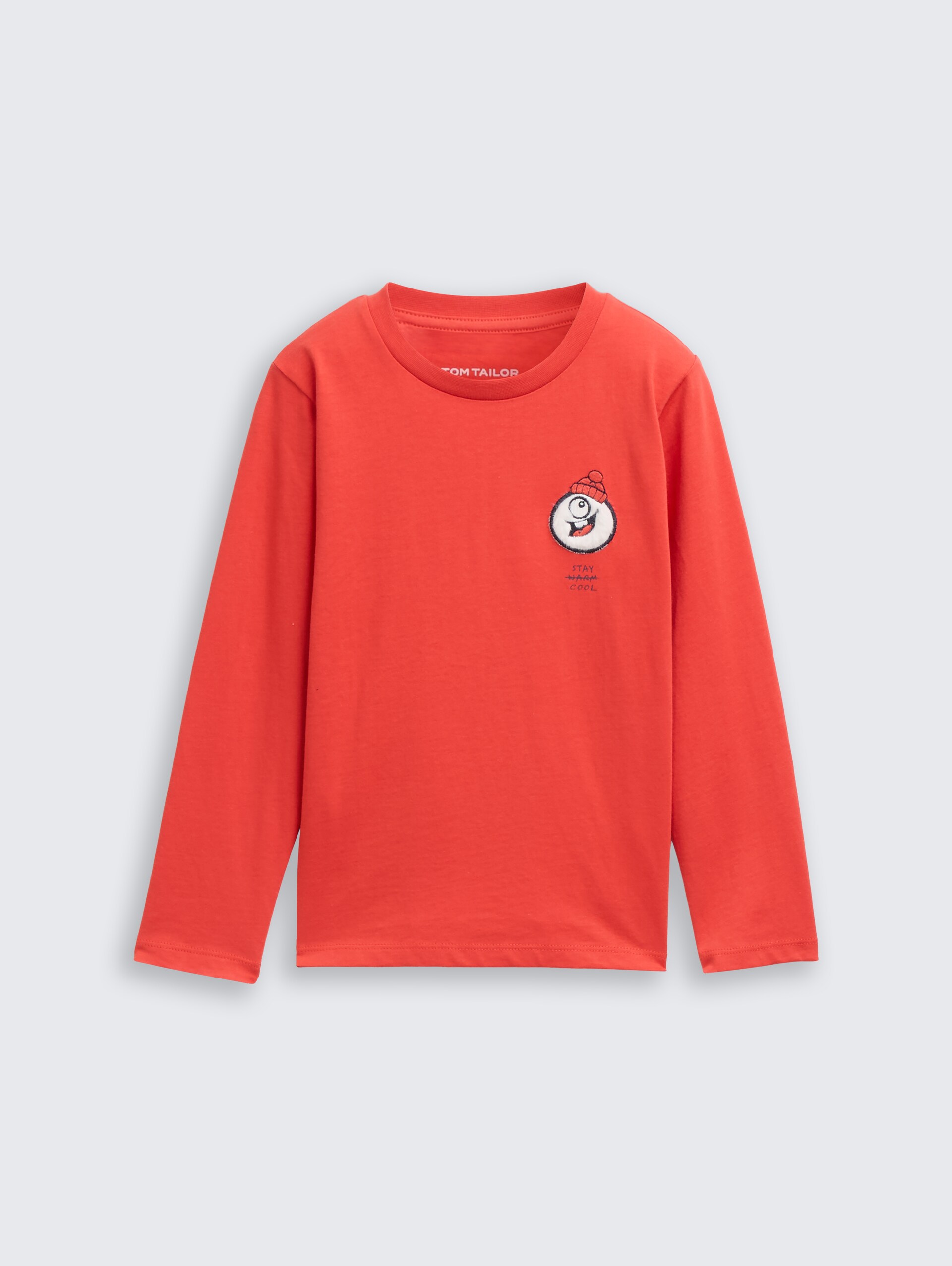 T-shirt met lange mouwen en bedrukt motief - soft red - Product vooraanzicht