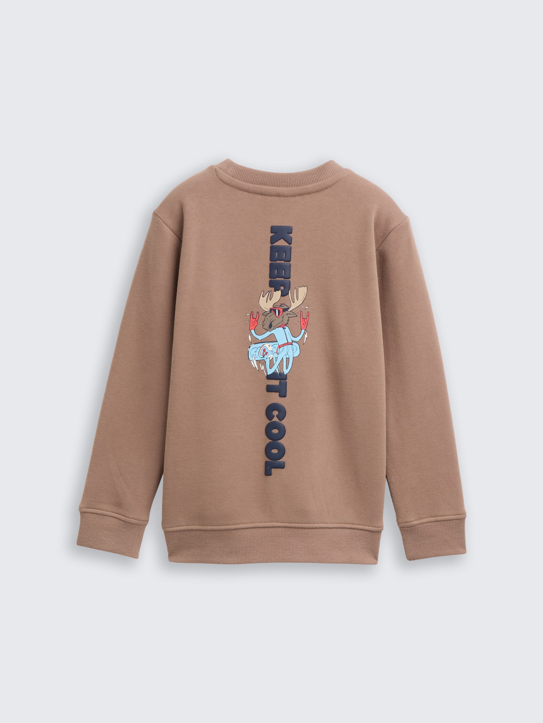 Basic sweatshirt met print op de rug - taupe_grey - 