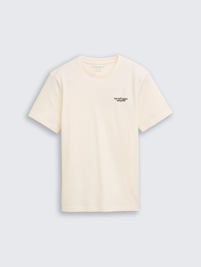 T-shirt met print op de rug door Teen Boys, Wool White