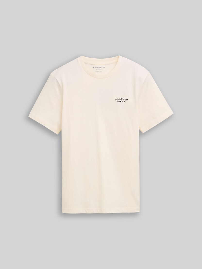 T-Shirt mit Rückenprint von Teen Boys, Wool White