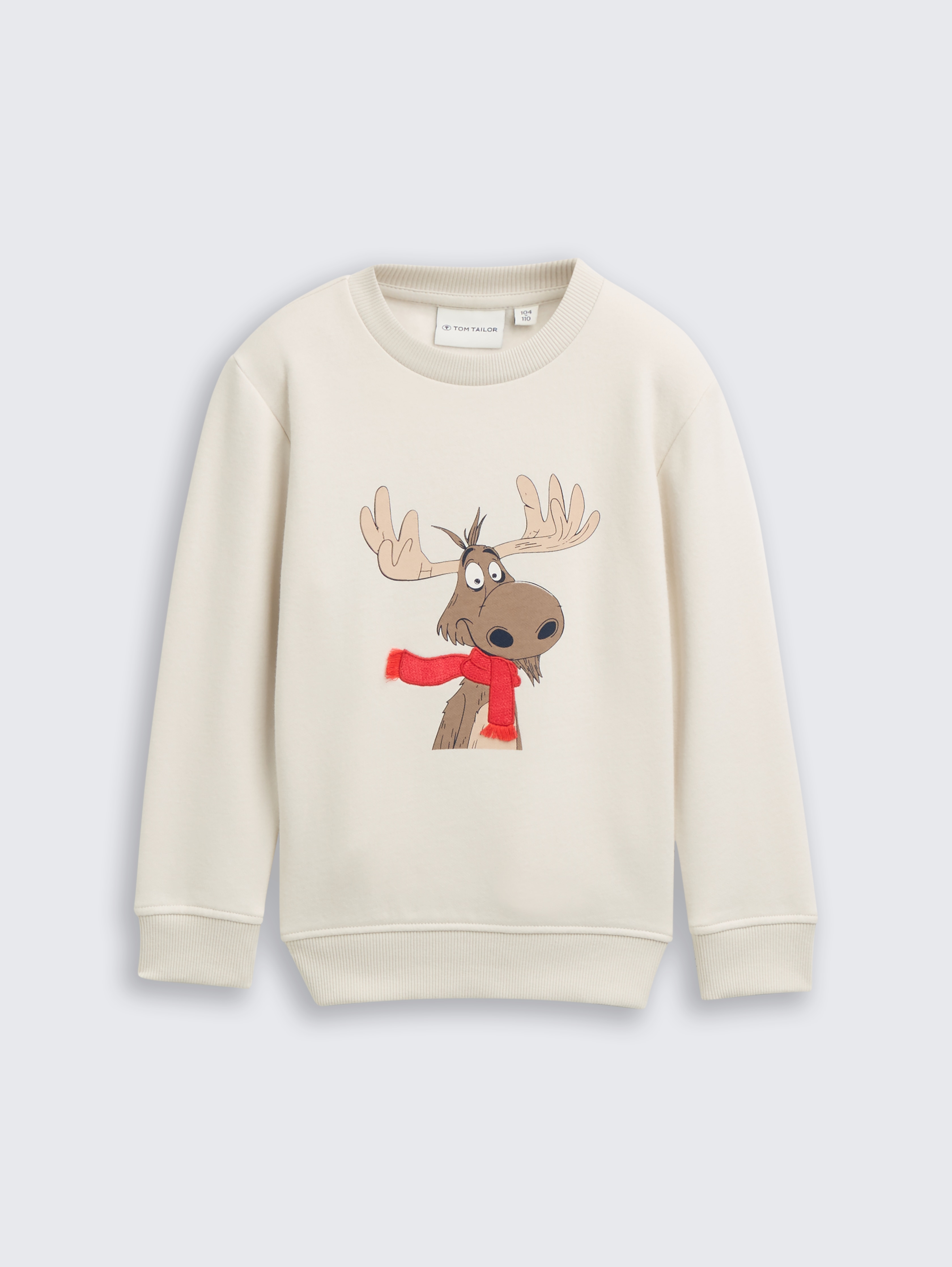 Basic Sweatshirt mit Print von Mini Boys, greyish white