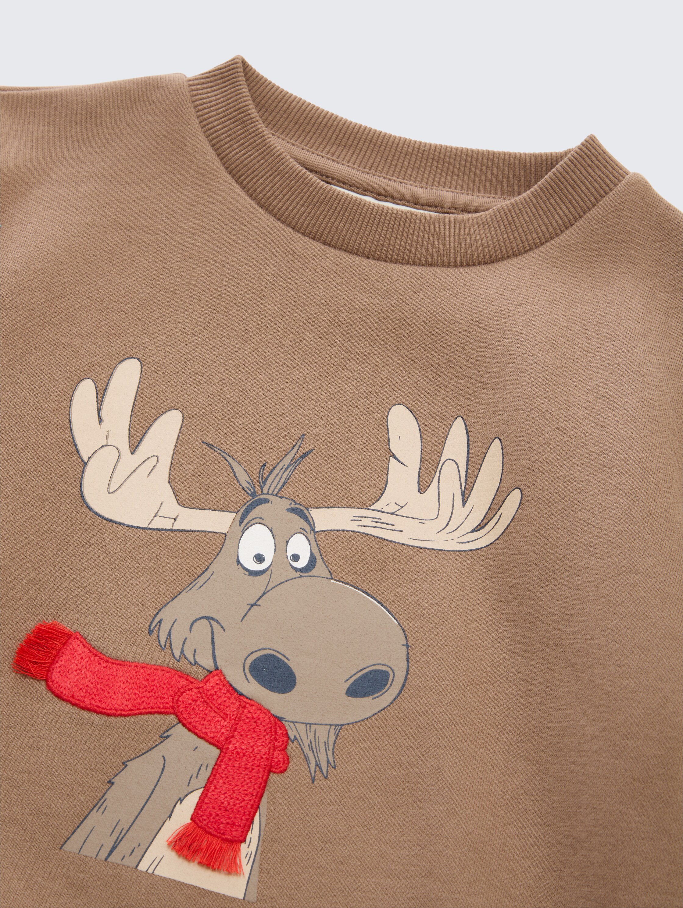 Basic sweatshirt met print - taupe_grey - 