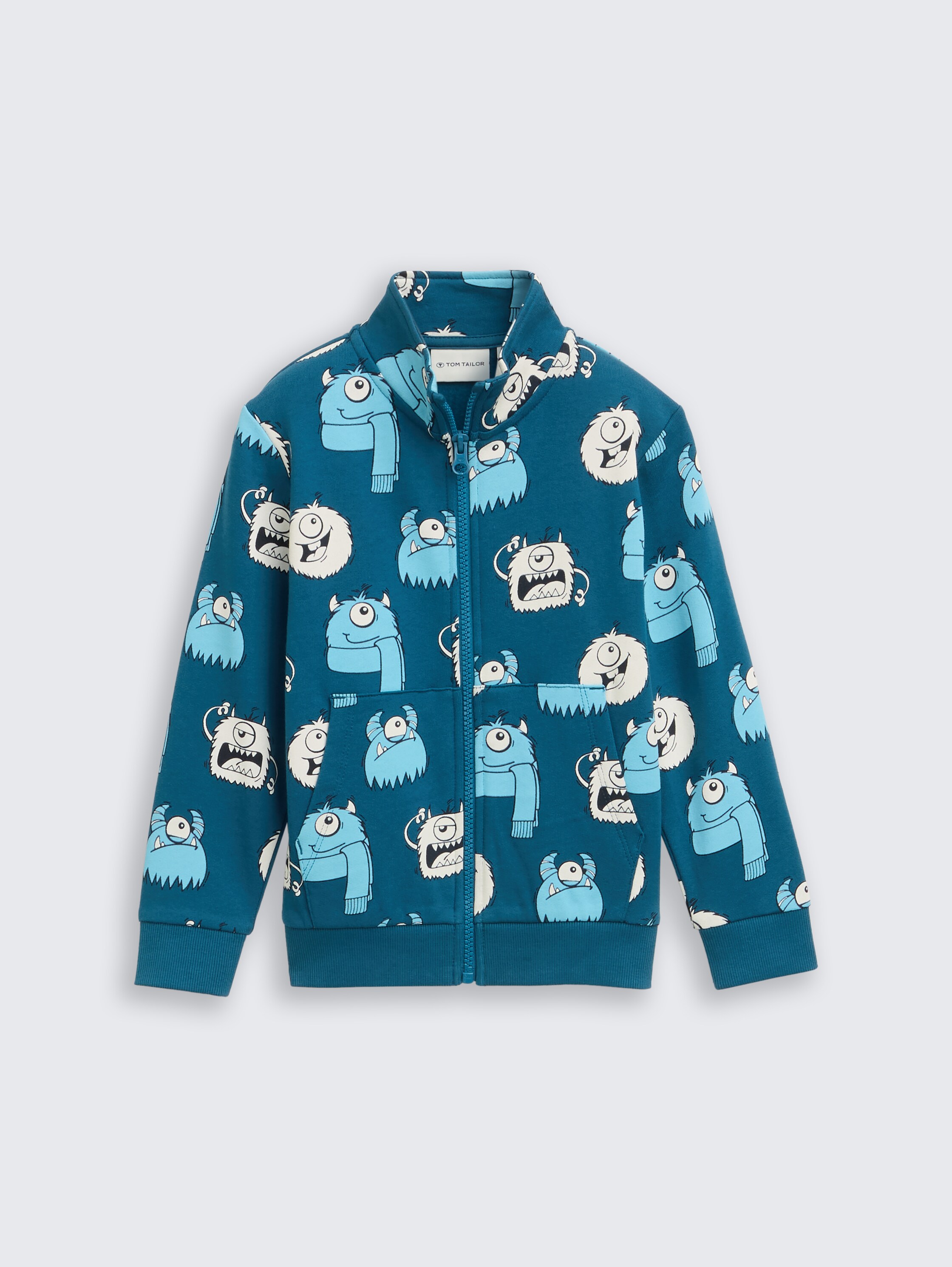 Sweatjack met all-over print - bluish_cozy_monster_design - 