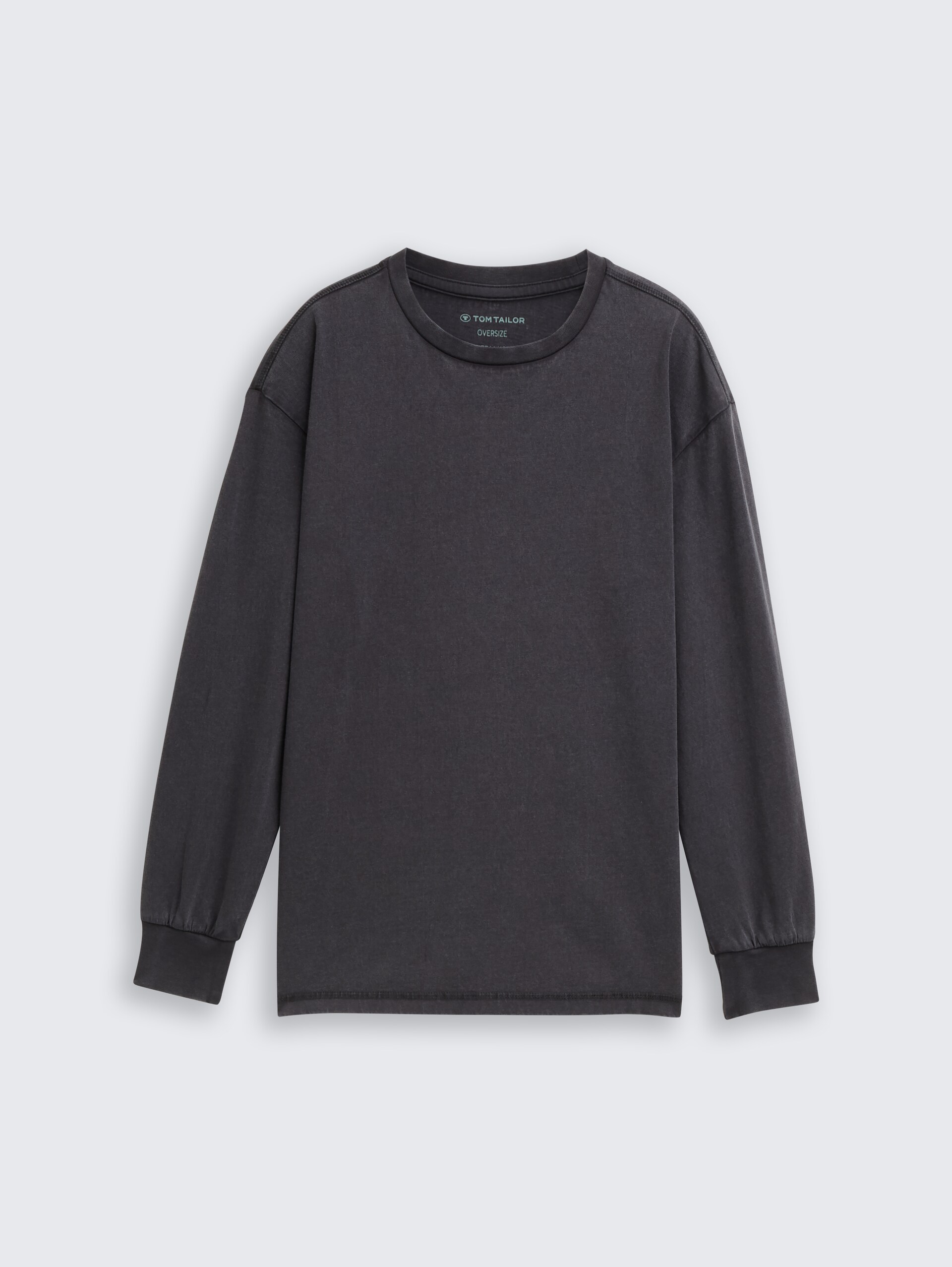 Oversize Langarmshirt - heavy black - Vorder-Produkt-Ansicht