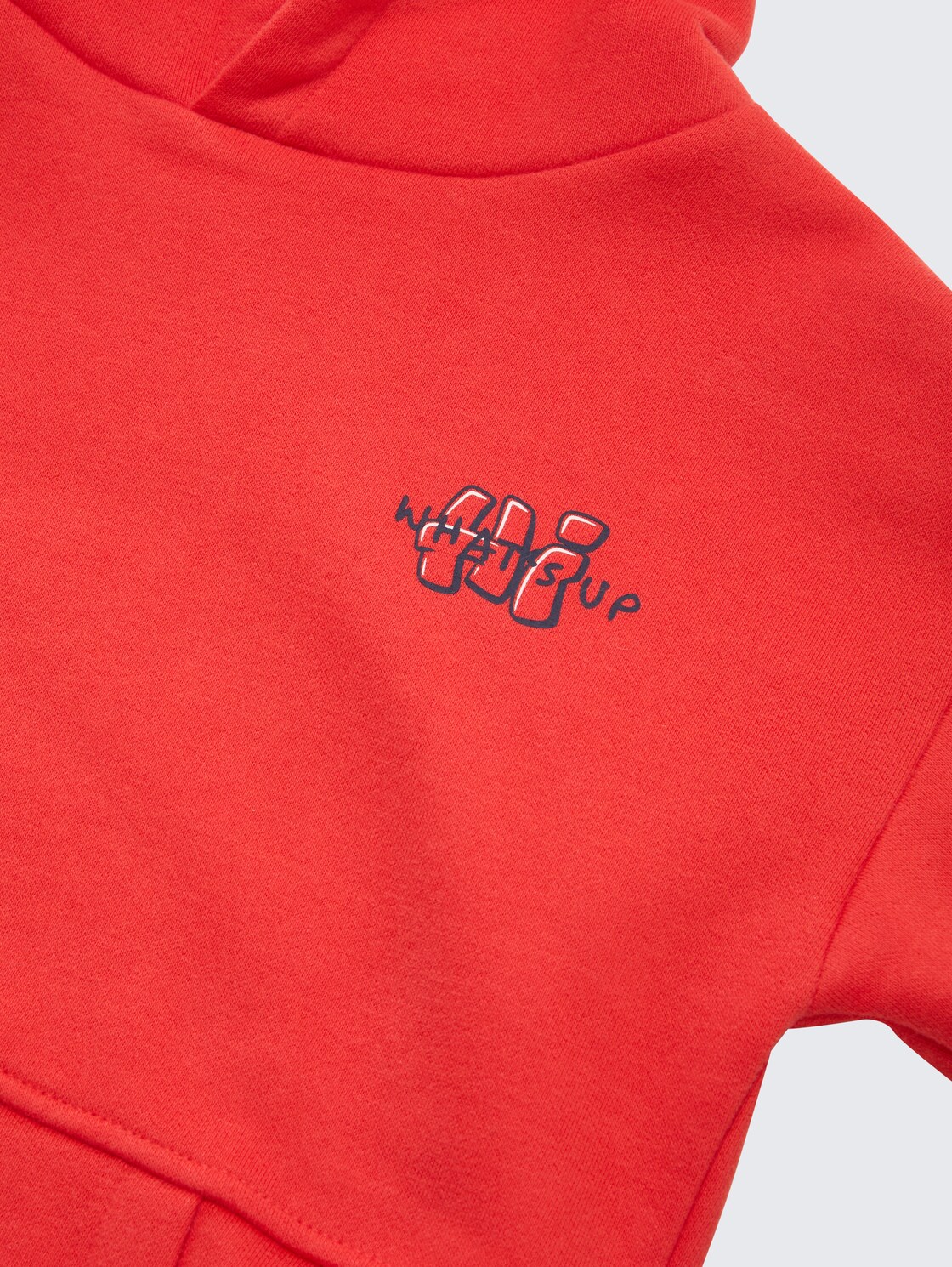 Oversize Hoodie Sweatshirt - soft red - Detail-Model-Ansicht