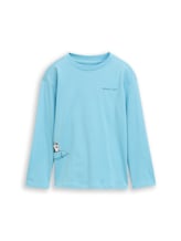 Ausgewählt, Oversize Langarmshirt mit Rückenprint von Tom Tailor, blau